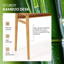 Bamboo Writing Desk with 2 Storage Drawers and Open Shelf