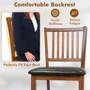2-Piece Bar Chair Set Counter Height Bar Stool with Backrest-Walnut