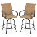 2 Pieces 360 Rotating Bar Stool Set with Armrests for Patio
