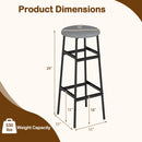 Bar Stools Set of 2 with Sturdy Metal Frame and Footrest