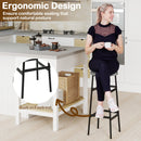 Bar Stools Set of 2 with Sturdy Metal Frame and Footrest