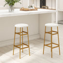 Bar Stools Set of 2 with Sturdy Metal Frame and Footrest