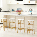 Bar Stools Set of 2 with Sturdy Metal Frame and Footrest