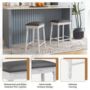 29 Inch Bar Stool Set of 2 with Padded Seat Cushions and Wood Legs-29 inches