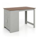 Counter Height Bar Table with Storage Cabinet and Drawer
