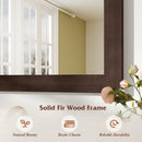 Rustic Wood Frame Barn Door Style Farmhouse Wall Mirror
