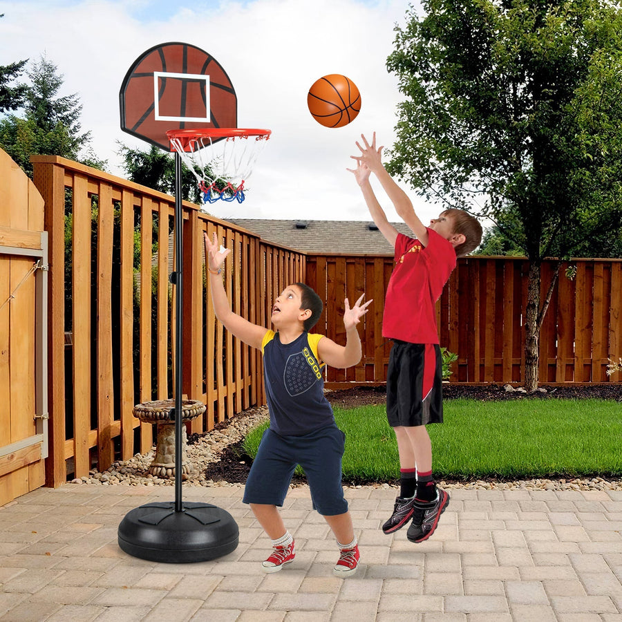 2-in-1 Height Adjustable Kids Basketball Hoop with Dart Board