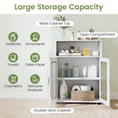 Bathroom Cabinet Freestanding Cabinet with 2 Doors and 3-Level Adjustable Shelf