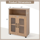Bathroom Cabinet Freestanding Cabinet with 2 Doors and 3-Level Adjustable Shelf