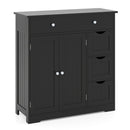 Bathroom Floor Cabinet with 4 Drawers and 2 Doors - White