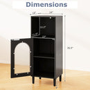 Bathroom Floor Cabinet with Adjustable Shelf and Glass Door
