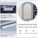 Bathroom Floor Cabinet with Adjustable Shelf and Glass Door