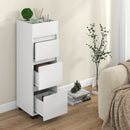 Bathroom Floor Cabinet with 3 Drawers 4 Top Dividers and 1 Towel Rack-White