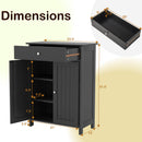 Bathroom Floor Cabinet Freestanding Storage Organizer with 2 Doors