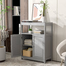 Freestanding Bathroom Floor Cabinet with Double Shutter Doors