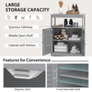 Freestanding Bathroom Floor Cabinet with Double Shutter Doors