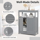 Freestanding Bathroom Floor Cabinet with Double Shutter Doors