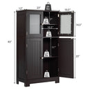 Bathroom Floor Storage Locker Kitchen Cabinet with Doors and Adjustable Shelf