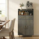 Freestanding Bathroom Storage Cabinet with 2 Drawers & Doors