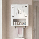 Bathroom Wall Cabinet with Barn Doors and Towel Bar