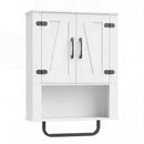 Bathroom Wall Cabinet with Barn Doors and Towel Bar