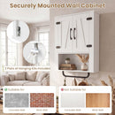 Bathroom Wall Cabinet with Barn Doors and Towel Bar