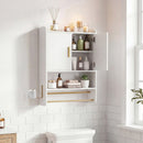 Wall Mounted Bathroom Cabinet with Towel Bars and Adjustable Shelf