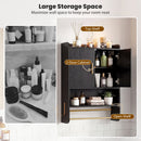Wall Mounted Bathroom Cabinet with Towel Bars - Black