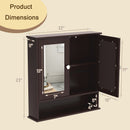 Double Door Wall-Mounted Bathroom Mirror Cabinet with Storage Shelf