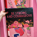 Be Strong And Courageous Zipper Folder | Double-sided Camo Pouch | 14.25" x 10"