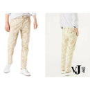 Dockers Alpha Khaki Beige Leaf Print Slim Fit 360 Flex Chino Pants
