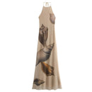 Beach Seashell Print Halterneck Mesh Maxi Dress [Sizes S-L]