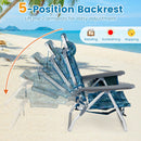 Beach Chairs Set of 2 Portable Folding Backpack Recliners with 5-Position Backrest and Padded Headrest