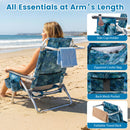 Beach Chairs Set of 2 Portable Folding Backpack Recliners with 5-Position Backrest and Padded Headrest