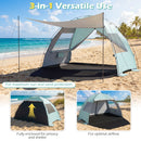 Beach Tent Sun Shelter with Canopy with Extended Floor and Vent Windows