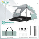 Beach Tent Sun Shelter with Canopy with Extended Floor and Vent Windows
