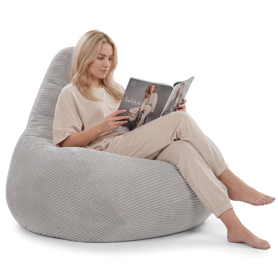 Bean Bag Chair for Adults Accent Lazy Sofa with Skin-friendly Corduroy Cover and Soft Sponge Filling