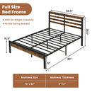 Full/Queen Size Bed Frame with Charging Station and Storage Headboard