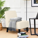 Modern Armless Accent Sofa Chair with Rubber Wood Legs