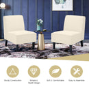 Modern Armless Accent Sofa Chair with Rubber Wood Legs