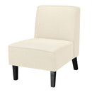 Modern Armless Accent Sofa Chair with Rubber Wood Legs