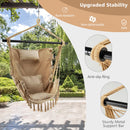 Hanging Rope Swing Chair with Soft Pillow and Cushions