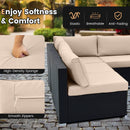 10 Piece Outdoor Wicker Conversation Set with Seat and Back Cushions