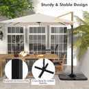 9.5 Feet Square Patio Cantilever Umbrella with 360° Rotation
