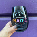 Beware of Magic Stemless Wine Glass in Black | 20 Oz