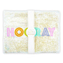 Birthday Girl/Boy "Hooray" Glitter Confetti Single Placemat | Reusable Vinyl Table Place Mat for Birthday Parties