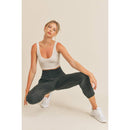 Black High Rise Warm-up Style Jogger [Sizes S-L]