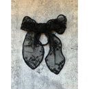 Black Lace Hair Bow with Hair Elastic