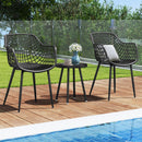 3 Piece Patio Chair Set with PP Seat and Tabletop for Porch