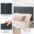 Upholstered Wall Mounted Headboard with Tufted Button Linen Fabric